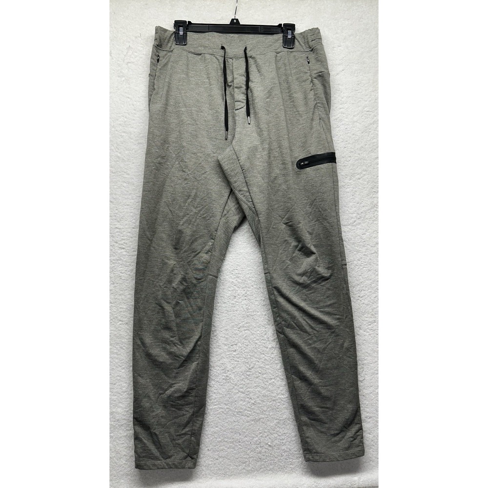 PLST Mens Size L Gray Drawstring Fleece Sweatpants (T3)
